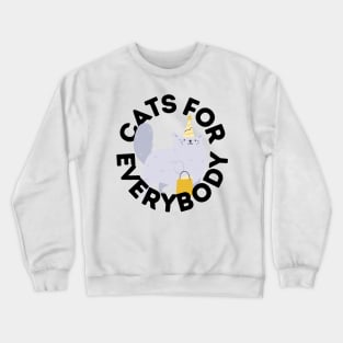 Cats For Everybody Festive Cat Bearing Gifts Funny Christmas Gift for Cat Owners and Feline Lovers Crewneck Sweatshirt